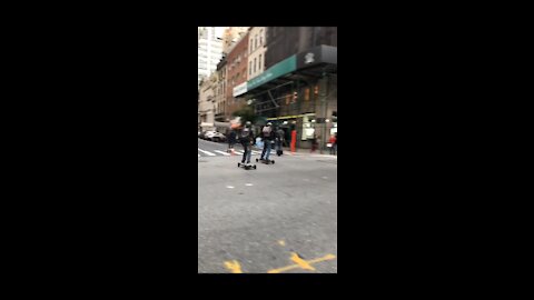 Times Square skateboarders