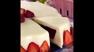 Condensed Milk and Strawberry Gelatin