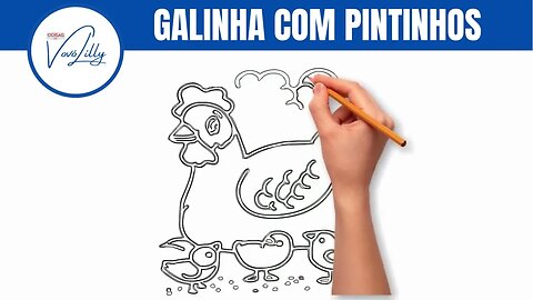 COMO DESENHAR | GALINHA COM PINTINHOS | PASSO A PASSO. MUITO FÁCIL