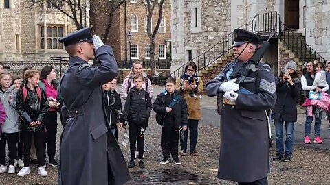 Guard salutes Royal Air force guard #toweroflondon