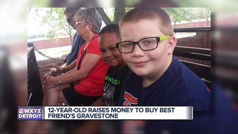 12-year-old boy raises money to buy best friend's gravestone