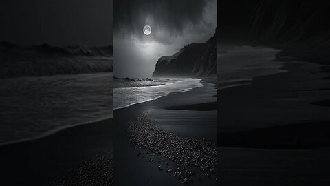 #night #beach #summer #moon #black #dark #romantic #relaxing #sound #music #samsung #fantasy #magic