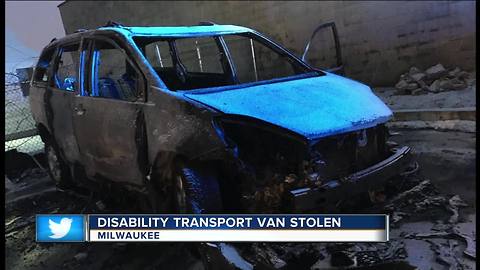 Wheelchair accessible van stolen on Christmas, found burned