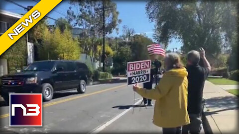 LOL! MASSIVE Crowd of 2 People Welcome Kamala Back to Her California Home