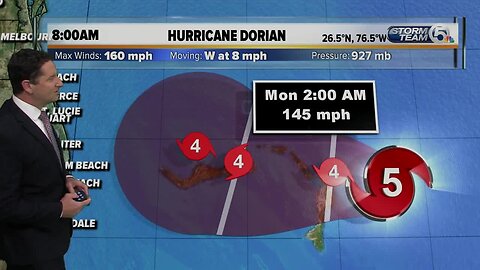 Hurricane Dorian 8am update - 9/1/19