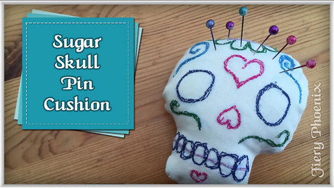 How to sew a sugar skull pincushion