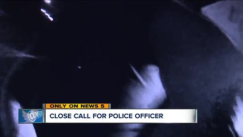 Close call for Massillon police officer during traffic stop