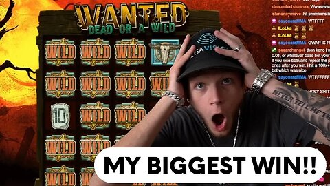 MY BIGGEST WIN "WANTED DEAD OR A WILD" Slot Bonus PAYS HUGE!