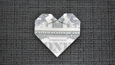 My MONEY HEART with bow | Gift for Valentine's Day | Nice Dollar Origami | Tutorial DIY by NProkuda