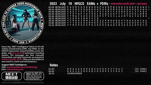 July 19 2023 Emergency Action Messages – US HFGCS EAMs + FDMs