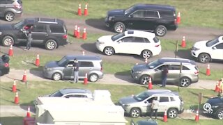 Long lines form outside Palm Beach County coronavirus testing site