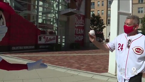 Findlay Market Parade Committee first pitch baseball delivered to GABP