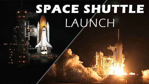 Space Shuttle Launch Night View - High Definition