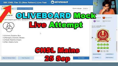 176/180 Section 1 Oliveboard SSC CHSL Tier 2 Mock Live Attempt 25 Sep | MEWS Maths #ssc #oliveboard