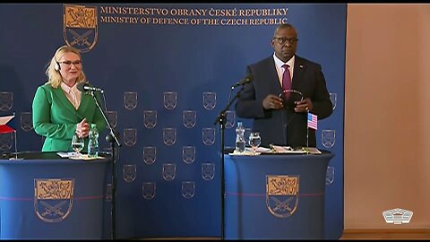 Lloyd Austin and Czech Republic Defense Minister Jana Cernochova Brief Media Sept. 9, 2022