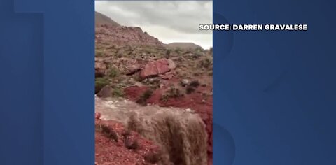 Flash flooding at Red Rock Canyon