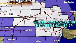 Winter Storm Warning begins at 10am