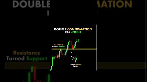 double confirmation in a uptrend| resistance turned support | Double confirmation | trading | shorts