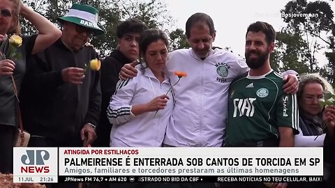 Torcedora do Palmeiras é enterrada sob cantos de torcida em São Paulo