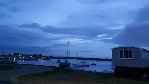 Filming at night .Testing the Samsung S10 plus 4th May. Hayling Island ferry Portsmouth.