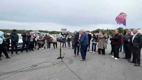 Press Conference at Orchard Beach Temporary Migrant Housing - Bronx, NYC