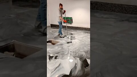 Metallic Epoxy Flooring is Liquid 🔥 #shorts