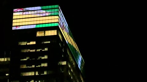 The lights on the top of the Target Plaza South building in Minneapolis are mesmerizing