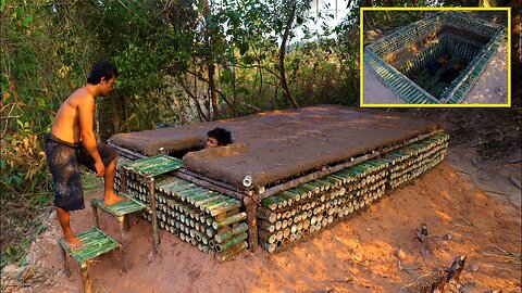 Building Amazing Secret Underground Bamboo House