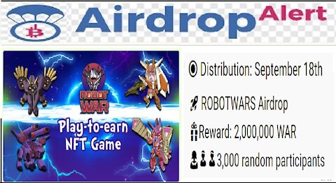 【Airdrop ROBOTWARS】Como ganhar 2.000.000 WAR ($400) | 3.000 participantes Aleatório | Renda Extra