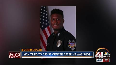 Man tried to assist officer after he was shot