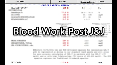 Blood Work Post Johnson and Johnson Vaccine