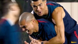 Cristiano Ronaldo and Pepe have FUN in Portugal training ahead of Uruguay clash