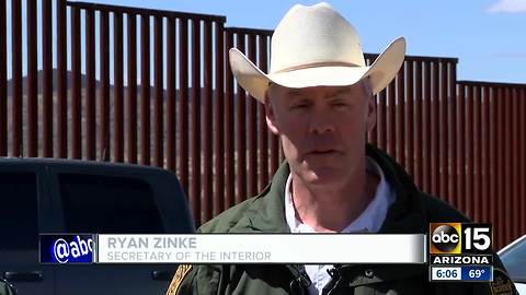 Zinke visits Arizona wildlife refuge along US-Mexico border