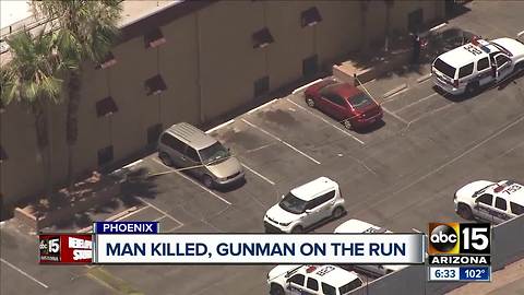 Suspect at large after deadly shooting in Phoenix