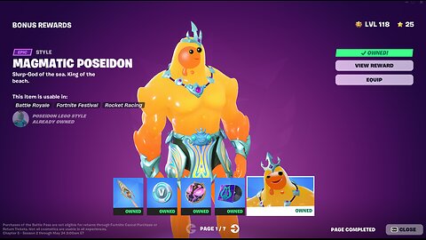 Fortnite | Battle Pass Bonus Rewards | Page 1 | Magmatic Poseidon | Outfit Unlock | C5S2.