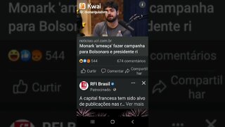 Monark ameaça fazer campanha para Bolsonaro, e Bolsonaro ri kkkkkkkkkkk rs