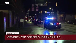 Hospital scene for off duty police officer killed