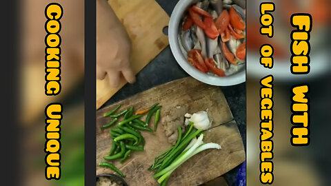 Cooking fish boiled with green vegetables unique style