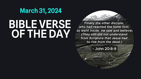 Bible Verse of the Day: March 31, 2024