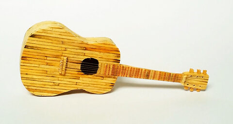 How to craft mini Matchstick guitar DIY