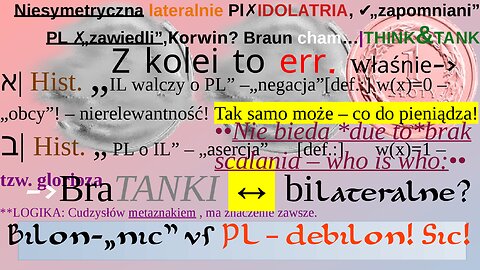 Niesymetryczna lateralnie Pl✗ IDOLATRIA, ✔„zapomniani” PL ✗„zawiedli”,Korwin? Braun cham…|THINK&TANK