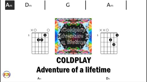 COLDPLAY Adventure of a lifetime - (Chords & Lyrics like a Karaoke) HD