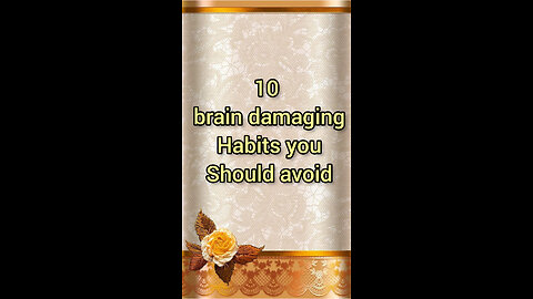 10brain damaging Habits you Should avoid