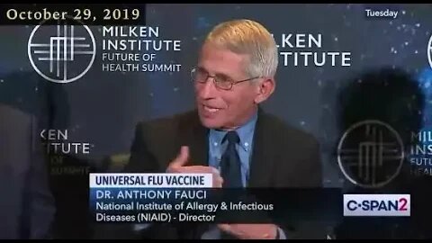 #cspan October 29 20219 #drfauci talks #vaccine and #wuhanvirus In hindsight this is interesting