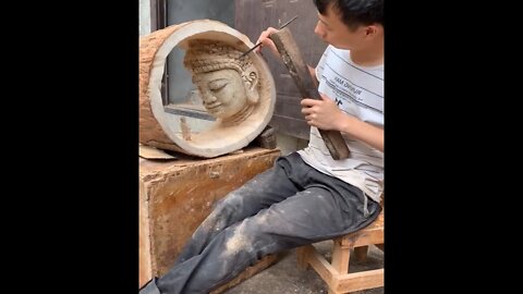 Amazing skill wood carving Buddha & Giant , Woodworking 2021