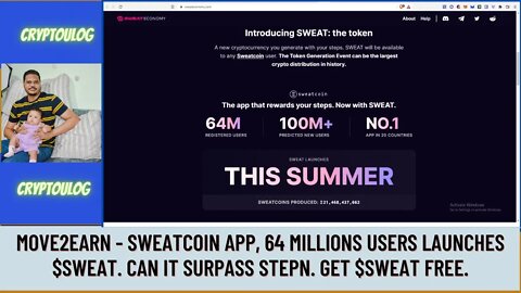 Move2Earn - Sweatcoin App, 64 Millions Users Launches $SWEAT. Can It Surpass STEPN. Get $SWEAT Free.