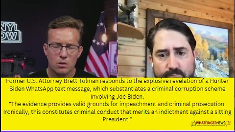 Former U.S. Attorney Brett Tolman responds to the explosive revelation of a Hunter Biden