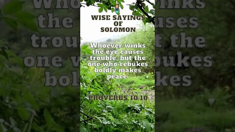 Wise Sayings of Solomon | Proverbs 10:10