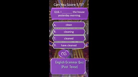 Past Tense Mastery Quiz