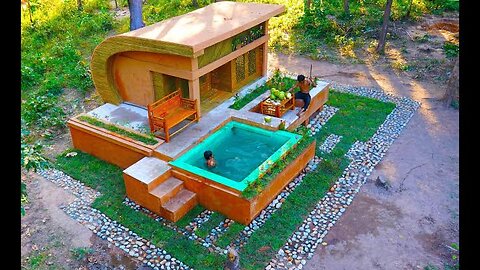 Building The Most Creative Bamboo Luxury Villa And Beautiful Swimming Pool